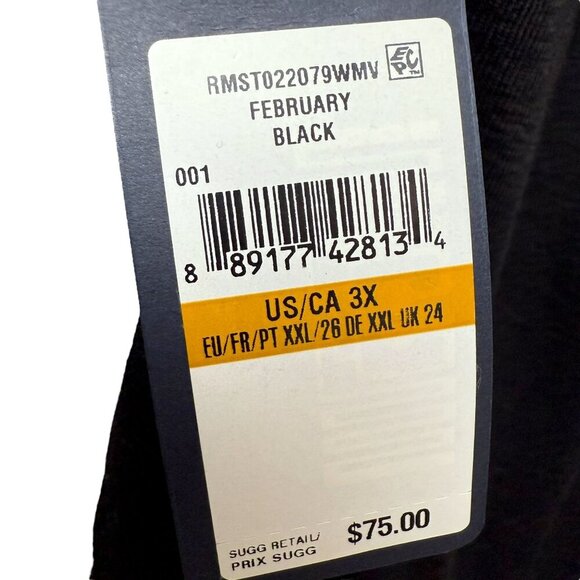 Rachel Roy Top Plus Size 3X Black Short Sleeve High Neck Keyhole NWT - Picture 4 of 9